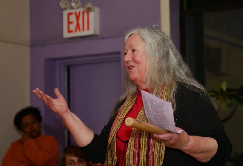 Joanne Sheehan speaking at the Ralph Digia Awards. Photo by Ellen Davidson.