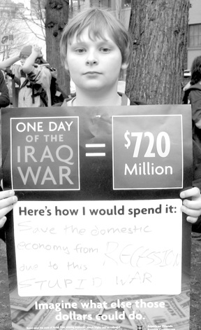 Kids of all ages show how they would rather spend the Iraq war money at Portland's 'World Without War: A Day of Resistance and Hope.' March 15, 2008