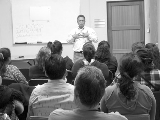 Project YANO's outreach to Latino communities includes counter-recruitment workshops for parents conducted in Spanish.