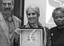 90th Anniversary Bash photo - Jim Haber, Joan Baez, Mandy Carter