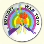 Boycott War Toys button