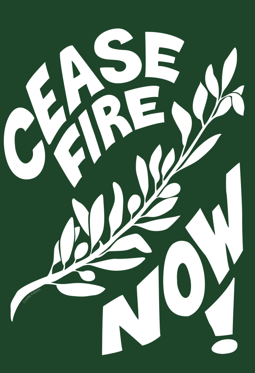 Ceasefire Now! by Claire Rabkin (courtesy Justseeds)