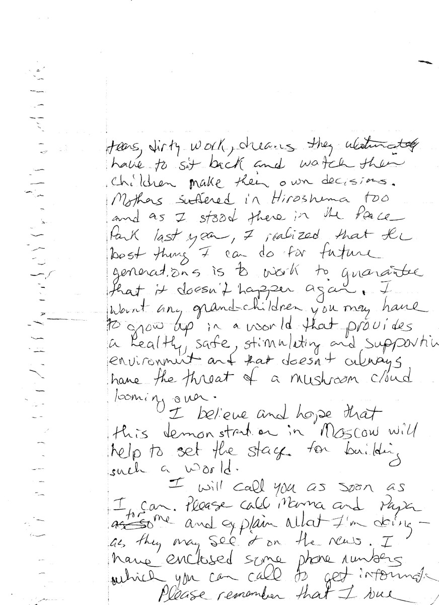 Letter from Steve Sumerford to his mother, p. 4 of 5