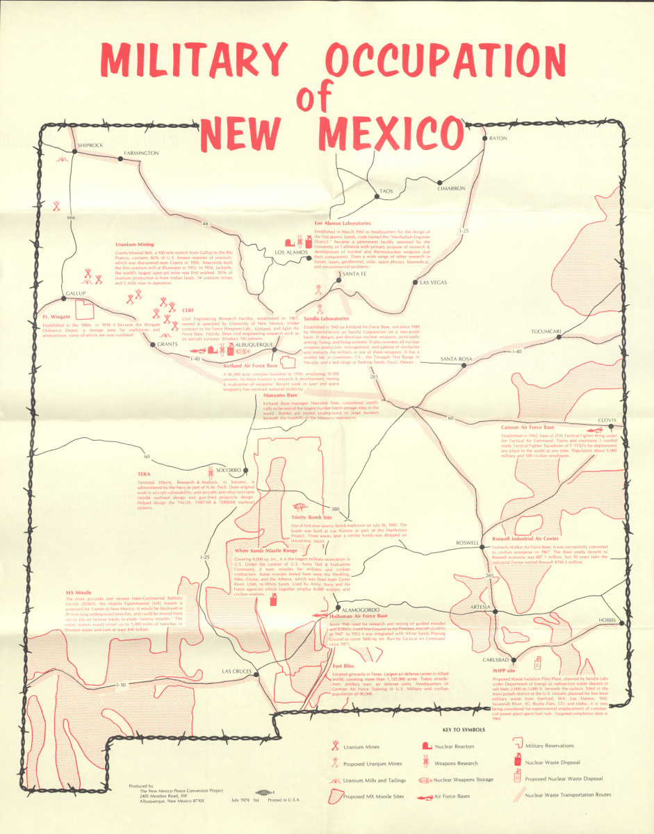 Military Occupation of New Mexico (map) - courtesy of Swarthmore College Peace Collection