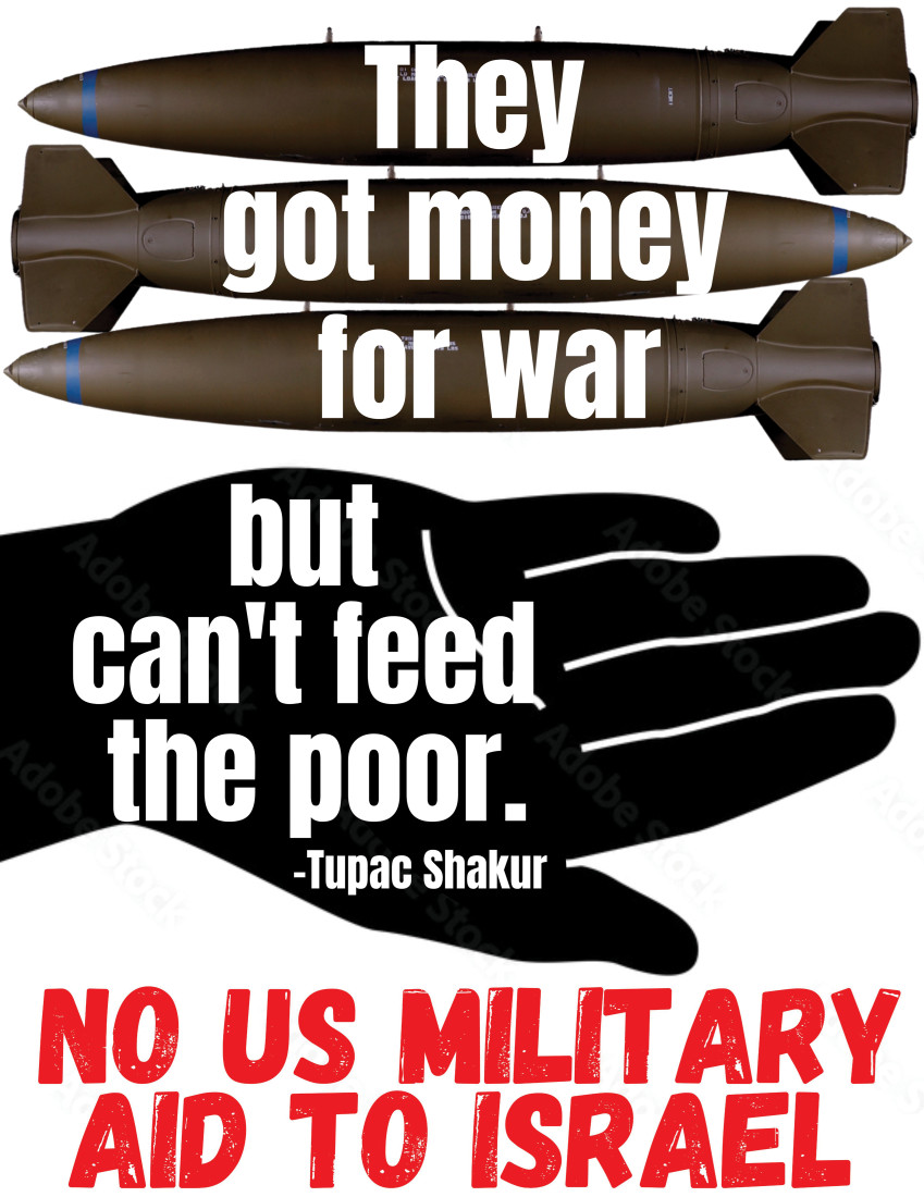 "They got money for war but can't feed the poor" -Tupac Shakur (image by David Solnit/courtesy Justseeds)