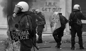 Riot Police in Athens demonstration, 2006