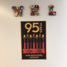 WRL 95th Anniversary Poster on the office door