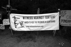 Banner: Witness Against Torture March to Visit the Prisoners in Guantánamo