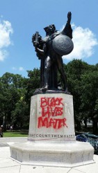Black Lives Matter on Statue