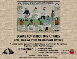 Sewing Resistance to Militarism: Apilleras and other transnational textiles
