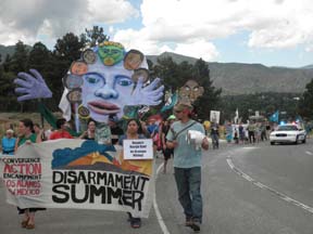 2010 Think Outside the Bomb march to Los Alamos Nuclear Laboratory./Gloria Williams