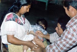 A baby in Chiapas being vaccinated/Courtesy of Linnea Capps