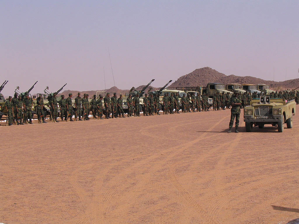Sahrawi troups near Tifariti, freed zone of Western Sahara