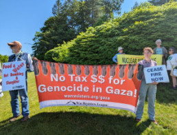 Solidarity banners for Gaza