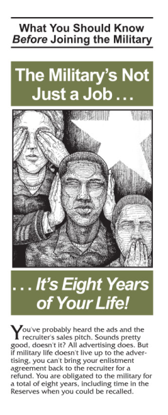 The Military's Not Just a Job... It's Eight Years of Your Life!" - brochure